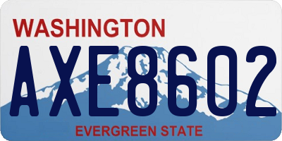 WA license plate AXE8602