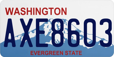 WA license plate AXE8603