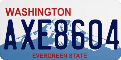 WA license plate AXE8604