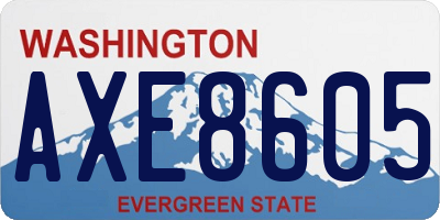 WA license plate AXE8605