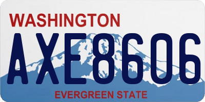 WA license plate AXE8606