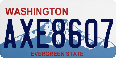 WA license plate AXE8607