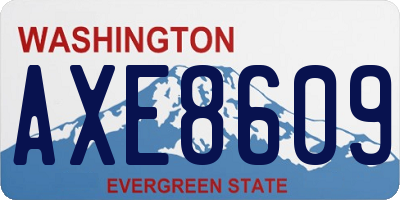 WA license plate AXE8609