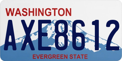 WA license plate AXE8612