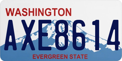 WA license plate AXE8614