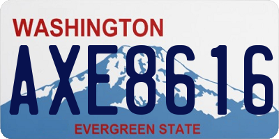 WA license plate AXE8616