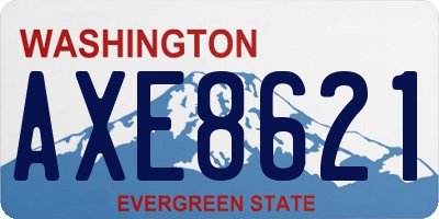 WA license plate AXE8621