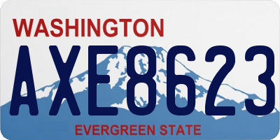 WA license plate AXE8623
