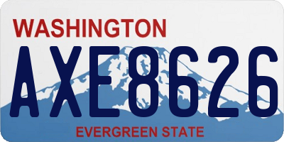 WA license plate AXE8626