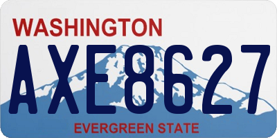 WA license plate AXE8627