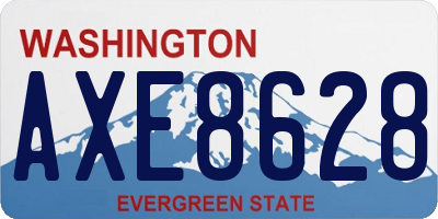 WA license plate AXE8628