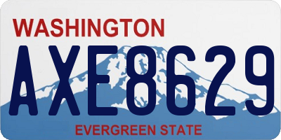 WA license plate AXE8629