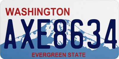 WA license plate AXE8634