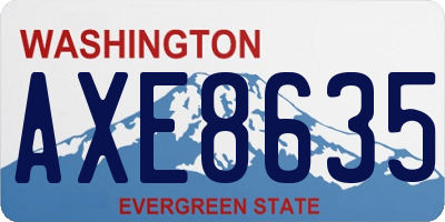 WA license plate AXE8635