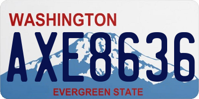 WA license plate AXE8636