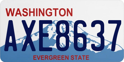 WA license plate AXE8637