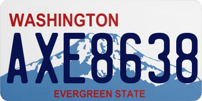 WA license plate AXE8638