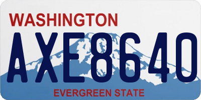 WA license plate AXE8640