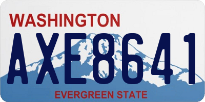 WA license plate AXE8641