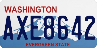WA license plate AXE8642