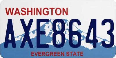 WA license plate AXE8643