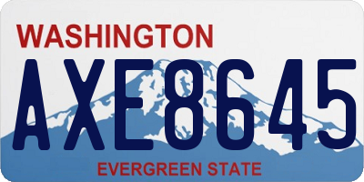 WA license plate AXE8645