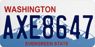 WA license plate AXE8647
