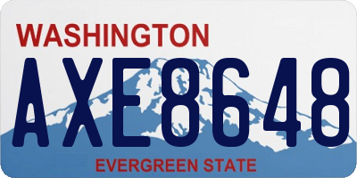 WA license plate AXE8648