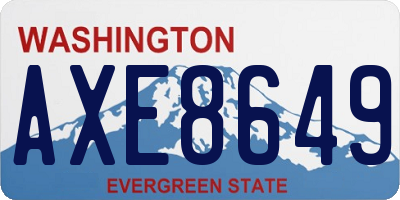 WA license plate AXE8649