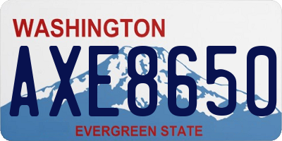 WA license plate AXE8650