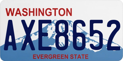 WA license plate AXE8652