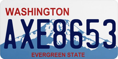 WA license plate AXE8653