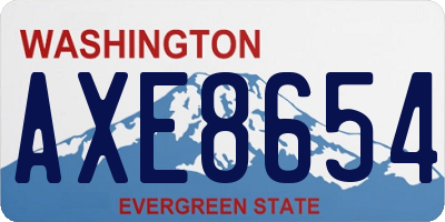 WA license plate AXE8654