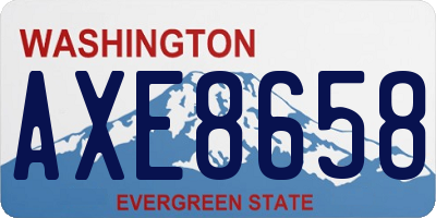 WA license plate AXE8658