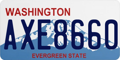WA license plate AXE8660