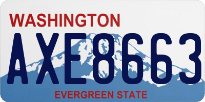 WA license plate AXE8663