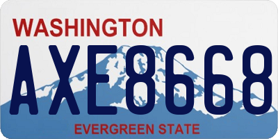 WA license plate AXE8668