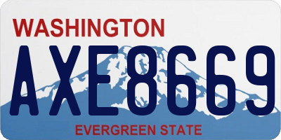 WA license plate AXE8669