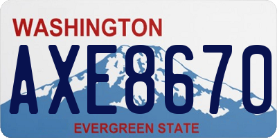 WA license plate AXE8670