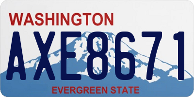 WA license plate AXE8671