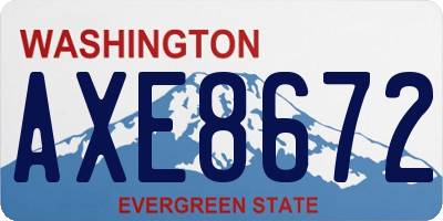 WA license plate AXE8672