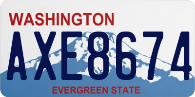 WA license plate AXE8674