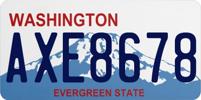 WA license plate AXE8678