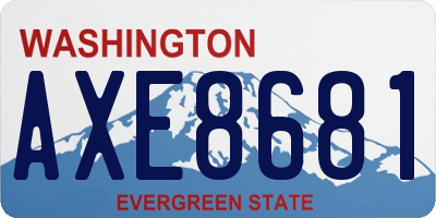 WA license plate AXE8681