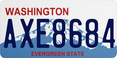 WA license plate AXE8684