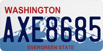 WA license plate AXE8685