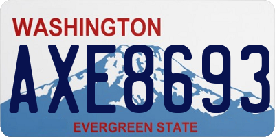 WA license plate AXE8693