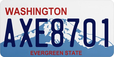 WA license plate AXE8701