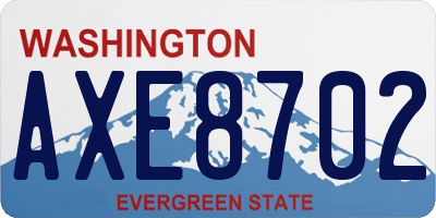 WA license plate AXE8702
