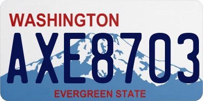 WA license plate AXE8703